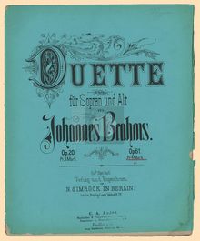 Partition complète, 4 duos, Brahms, Johannes
