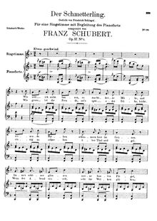 Partition complète, Der Schmetterling, D.633 (Op.57 No.1), The Butterfly