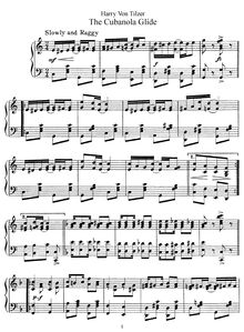 Partition complète, pour Cubanola Glide, C major, Von Tilzer, Harry