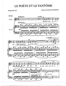 Partition complète (E♭ Major: medium voix et piano), Le poète et le fantôme