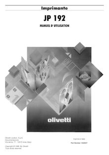 Notice Imprimantes Olivetti  JP 192