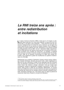 Préface : Le RMI treize ans après : entre redistribution et incitations