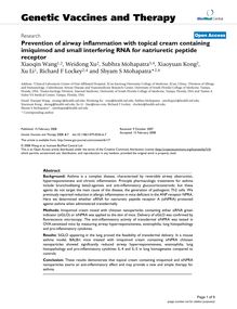 Prevention of airway inflammation with topical cream containing imiquimod and small interfering RNA for natriuretic peptide receptor