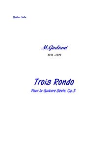 Partition complète, 3 Rondos, Op.3, Giuliani, Mauro par Mauro Giuliani