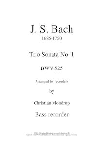 Partition basse enregistrement , orgue Sonata No.1, Trio Sonata