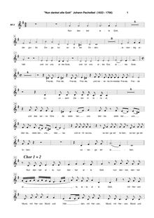 Partition chœur 2: Alto 2 , partie, Nun danket alle Gott, Pachelbel, Johann