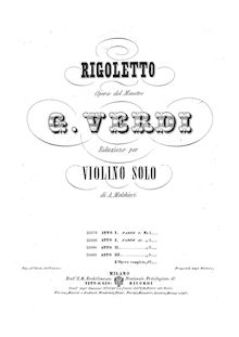 Partition violon Solo , partie, Rigoletto, Melodramma in tre atti