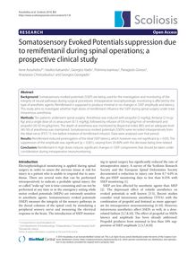 Somatosensory Evoked Potentials suppression due to remifentanil during spinal operations; a prospective clinical study