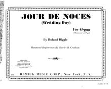 Score, Jour de Noces, D major, Diggle, Roland