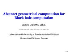 Abstract geometrical computation for Black hole computation