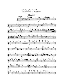 Partition flûte 1, 2, Der Schauspieldirektor, The Impresario, Mozart, Wolfgang Amadeus