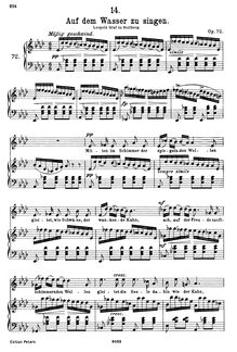 Partition complète (filter), Auf dem Wasser zu singen, D.774 (Op.72)