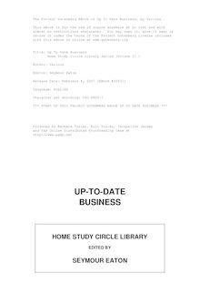 Up To Date Business - Home Study Circle Library Series (Volume II.)