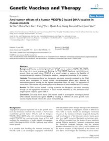 Anti-tumor effects of a human VEGFR-2-based DNA vaccine in mouse models