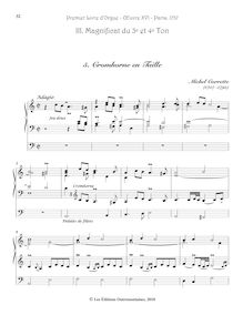 Partition , Cromhorne en Taille, Premier Livre d’Orgue, Op.16, Corrette, Michel