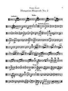 Partition altos, Hungarian Rhapsody No.2, Lento a capriccio, C♯ minor