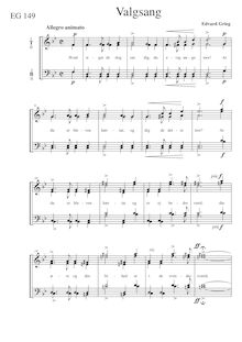 Partition complète chœur masculin, Valgsang EG 149, Election Song