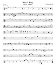 Partition ténor viole de gambe 1, alto clef, Cantiones Sacrae I par William Byrd