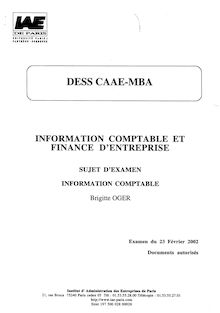 IAE PARIS Information Comptable 2002
