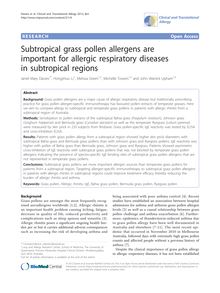 Subtropical grass pollen allergens are important for allergic respiratory diseases in subtropical regions