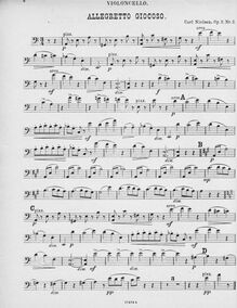Partition violoncelle , partie, 5 Piano pièces, Op.3, Nielsen, Carl