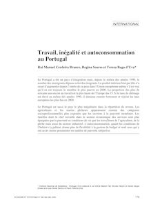 Travail, inégalité et autoconsommation au Portugal 