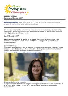 Lettre Hebdomadaire de Françoise Coutant n°2