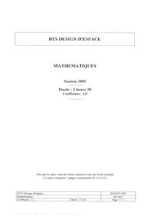 Btsdesign es 2005 mathematiques