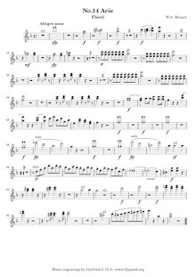 Partition flûte 1/2, Die Zauberflöte, The Magic Flute, Mozart, Wolfgang Amadeus