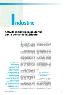 Industrie : activité industrielle soutenue par la demande intérieure (Octant n° 81)