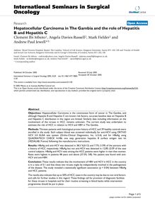 Hepatocellular Carcinoma in The Gambia and the role of Hepatitis B and Hepatitis C