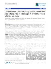 Chromosomal radiosensitivity and acute radiation side effects after radiotherapy in tumour patients - a follow-up study
