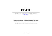Comparative income of literary translators in Europe