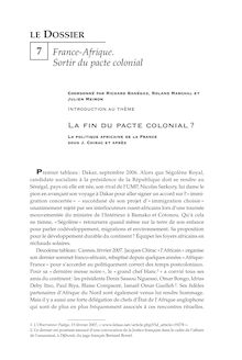 La fin du pacte colonial - Politique Africaine