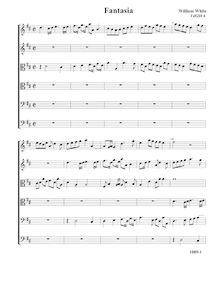 Partition Fantasia VdGS No.6 - partition complète (Tr Tr T T B B), fantaisies pour 6 violes de gambe par William White