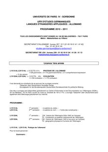 Brochure des enseignements d allemand de Licence LEA - UNIVERSITE ...