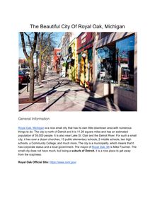 The Beautiful City Of Royal Oak, Michigan