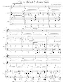Partition complète, Trio pour clarinette, violon et Piano, Harrington, Jeffrey Michael