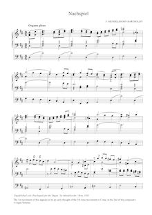 Partition complète, Nachspiel en D major, Mendelssohn, Felix