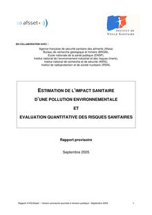 ESTIMATION DE L IMPACT SANITAIRE D UNE POLLUTION ENVIRONNEMENTALE ...