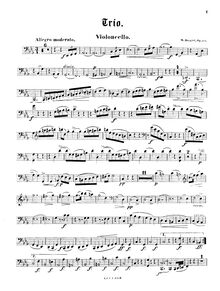 Partition de violoncelle, Piano Trio No.2, E♭ major, Bargiel, Woldemar