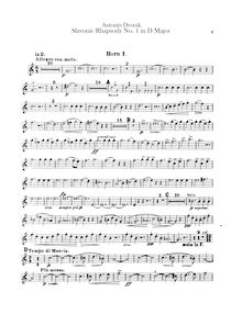 Partition cor 1, 2 (D, F), 3, 4 (E, F, D), Slavonic Rhapsodies, Slovanské rapsodie