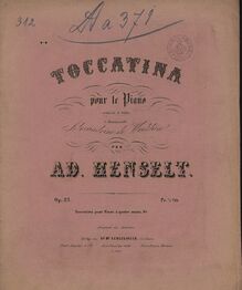 Partition complète, Toccatina, Op.25, Henselt, Adolf von par Adolf von Henselt