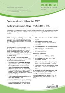 Farm structure in Lithuania 2007