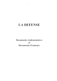 Documents d’auteurs 1 - LA DEFENSE Documents réglementaires