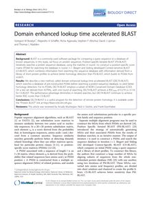 Domain enhanced lookup time accelerated BLAST