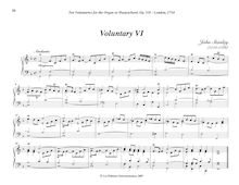 Partition Voluntary VI (F major), Bénévoles, Stanley, John