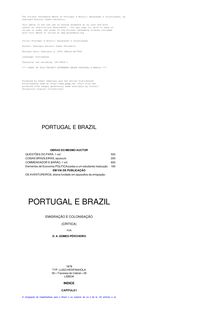 Portugal e Brazil: emigração e colonisação