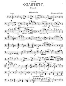 Partition violoncelle, Piano quatuor, Op.25, D minor, Pejačević, Dora