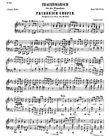 Partition complète, Marche funèbre, C minor, Chopin, Frédéric